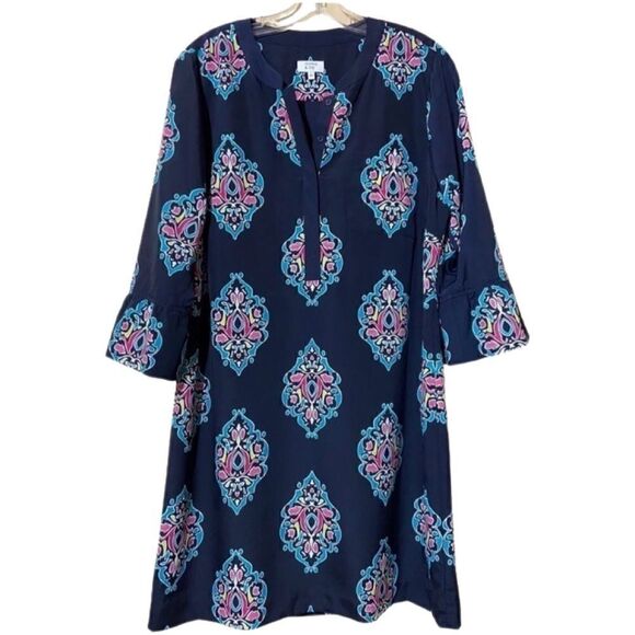 Crown & Ivy Navy Blue Medallion Dress - Picture 1 of 9